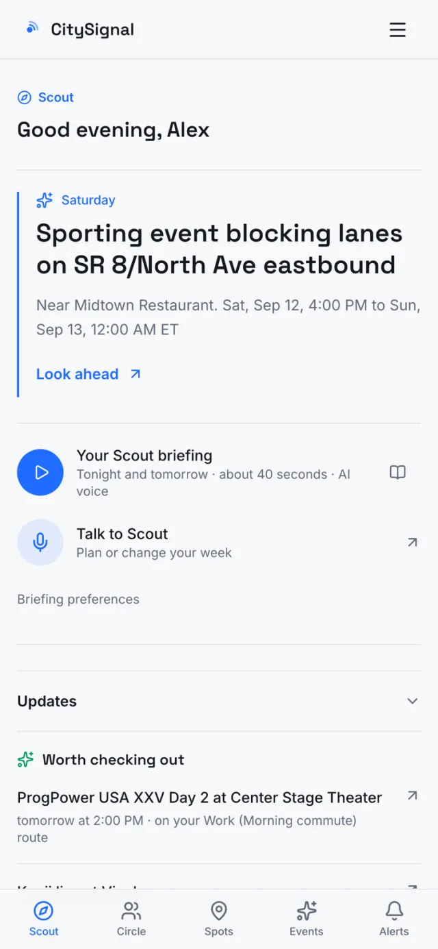 Hear your day from Scout